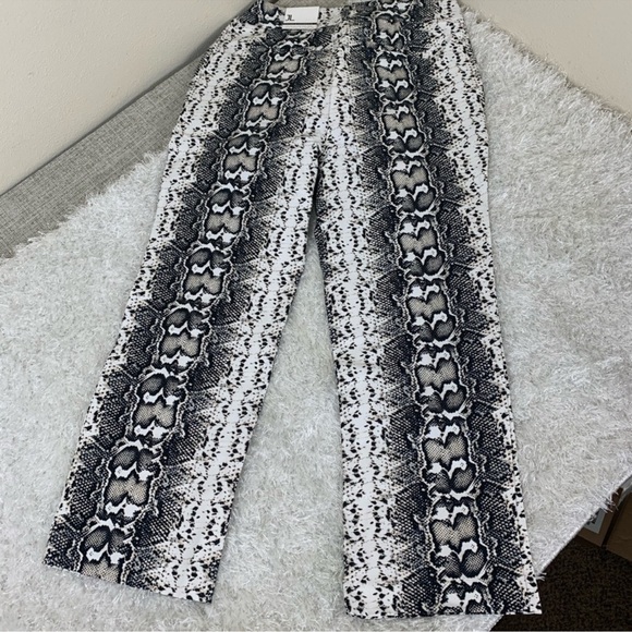 Jules & Leopold Pants Size 6 NWT snake Print wild design black and white - Picture 5 of 6